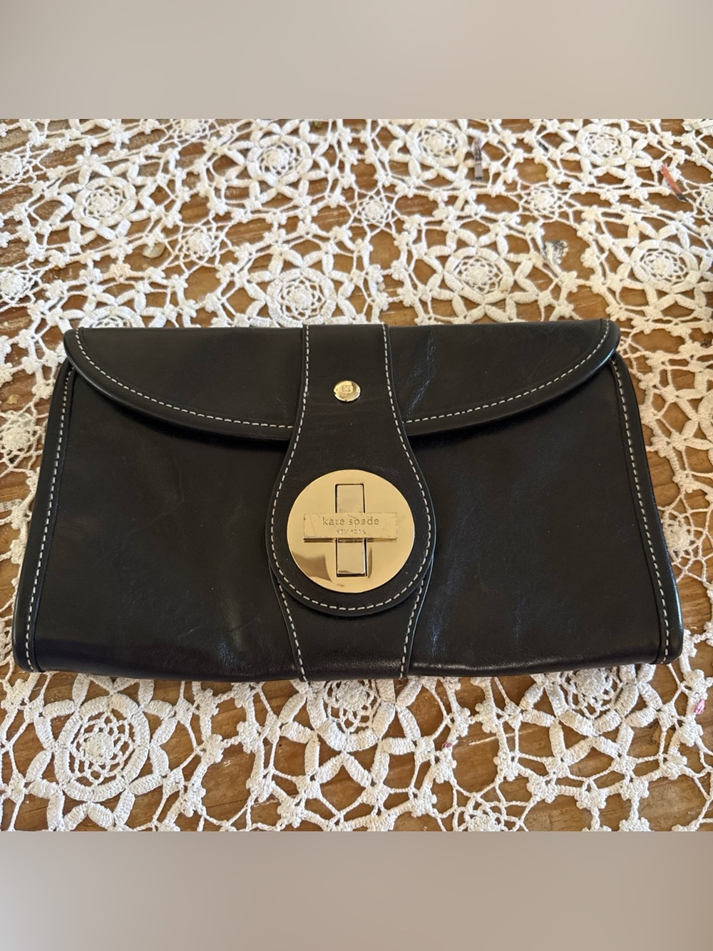 Kate Spade New York Hudson Street Ava Clutch LEATHER Hand Evening bag Purse